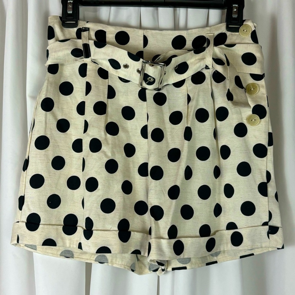 TOPSHOP High Waist Polkadot Cuffed 90s Retro Shorts NWT